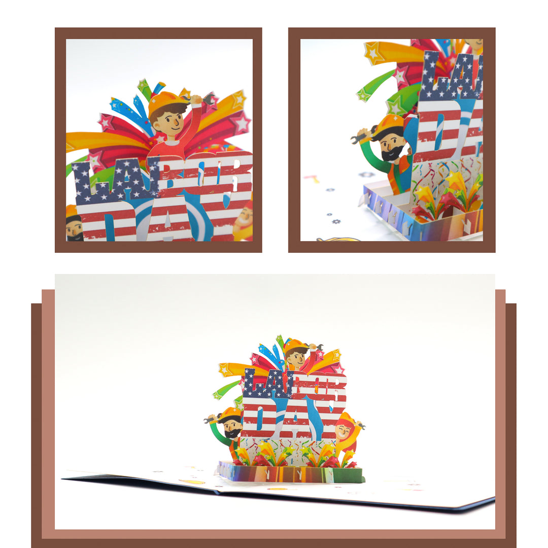 Happy Labor Day Pop Up Card