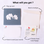 Load image into Gallery viewer, Adorable Elephants Baby Mom Pop Up Card
