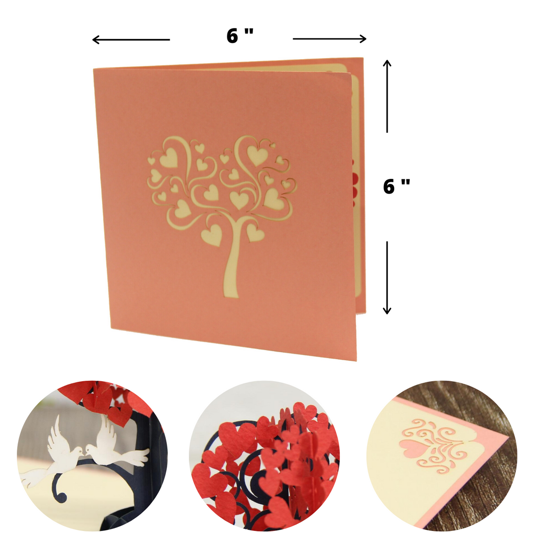 Heart Tree Love Birds Pop Up Card