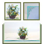 Load image into Gallery viewer, White Lily Basket Sympathy Pop Up Card
