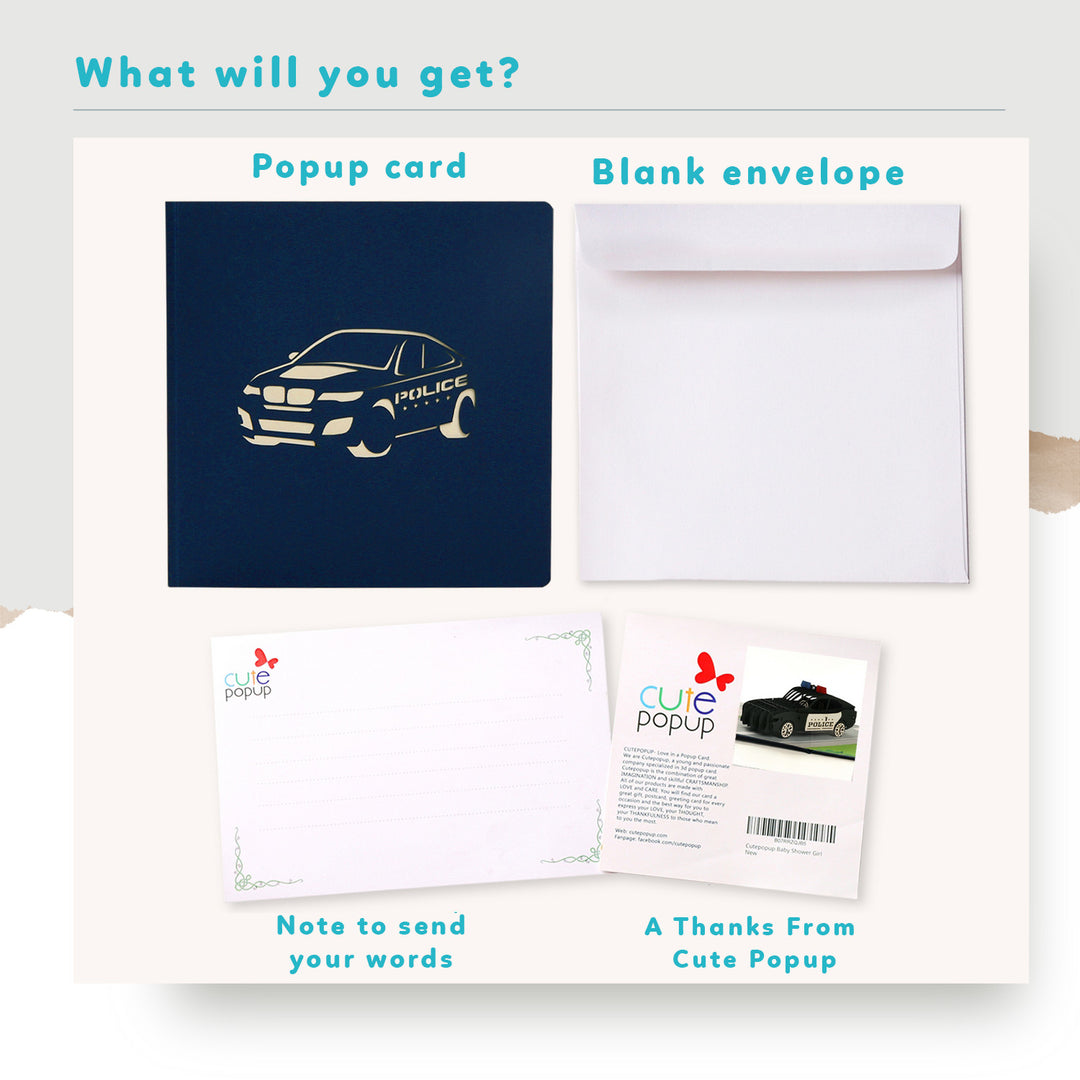 Police Car Pop Up Card