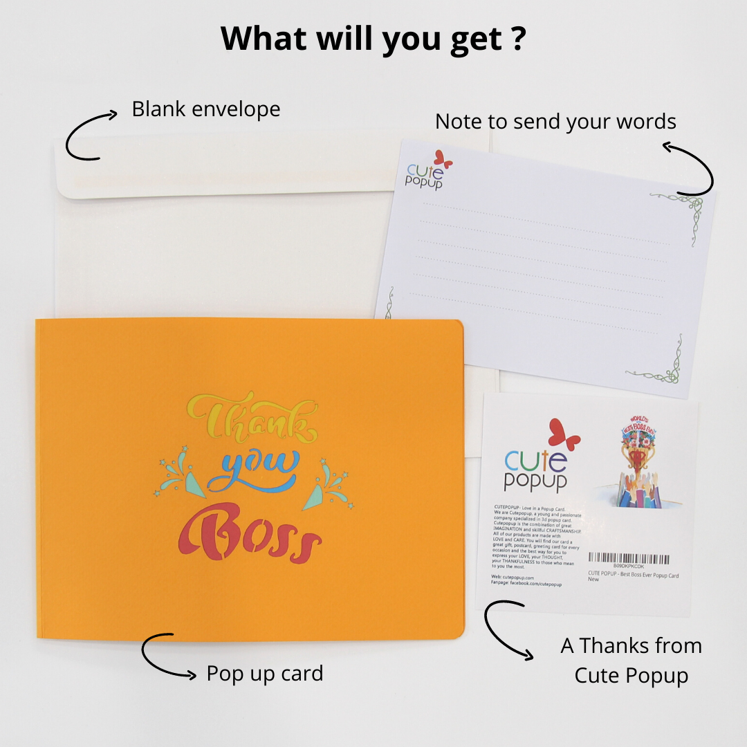 Happy Boss Day Pop Up Card