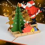 Load image into Gallery viewer, Santa &amp; Christmas Tree Pop Up Card