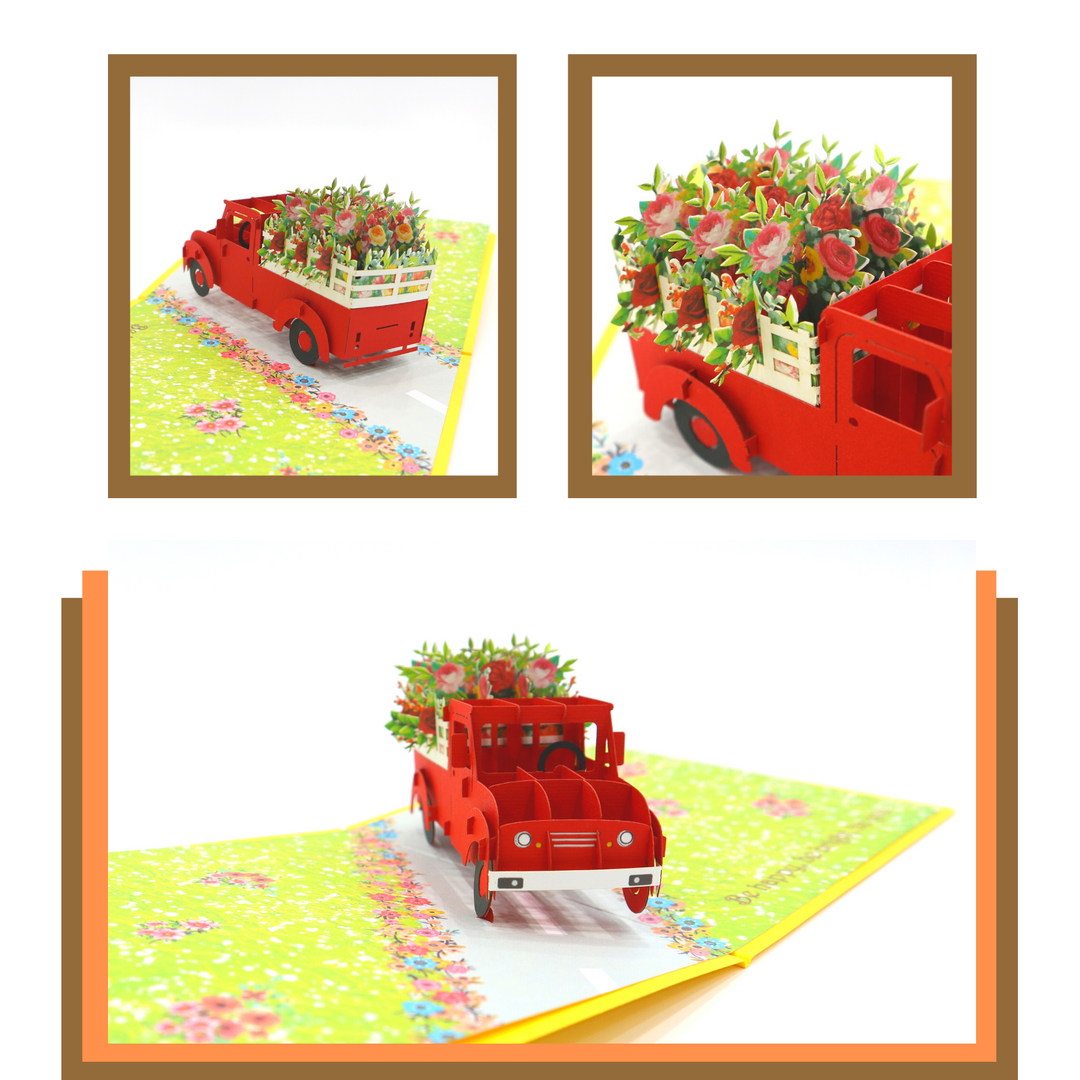 Flower Truck Pop Up Card