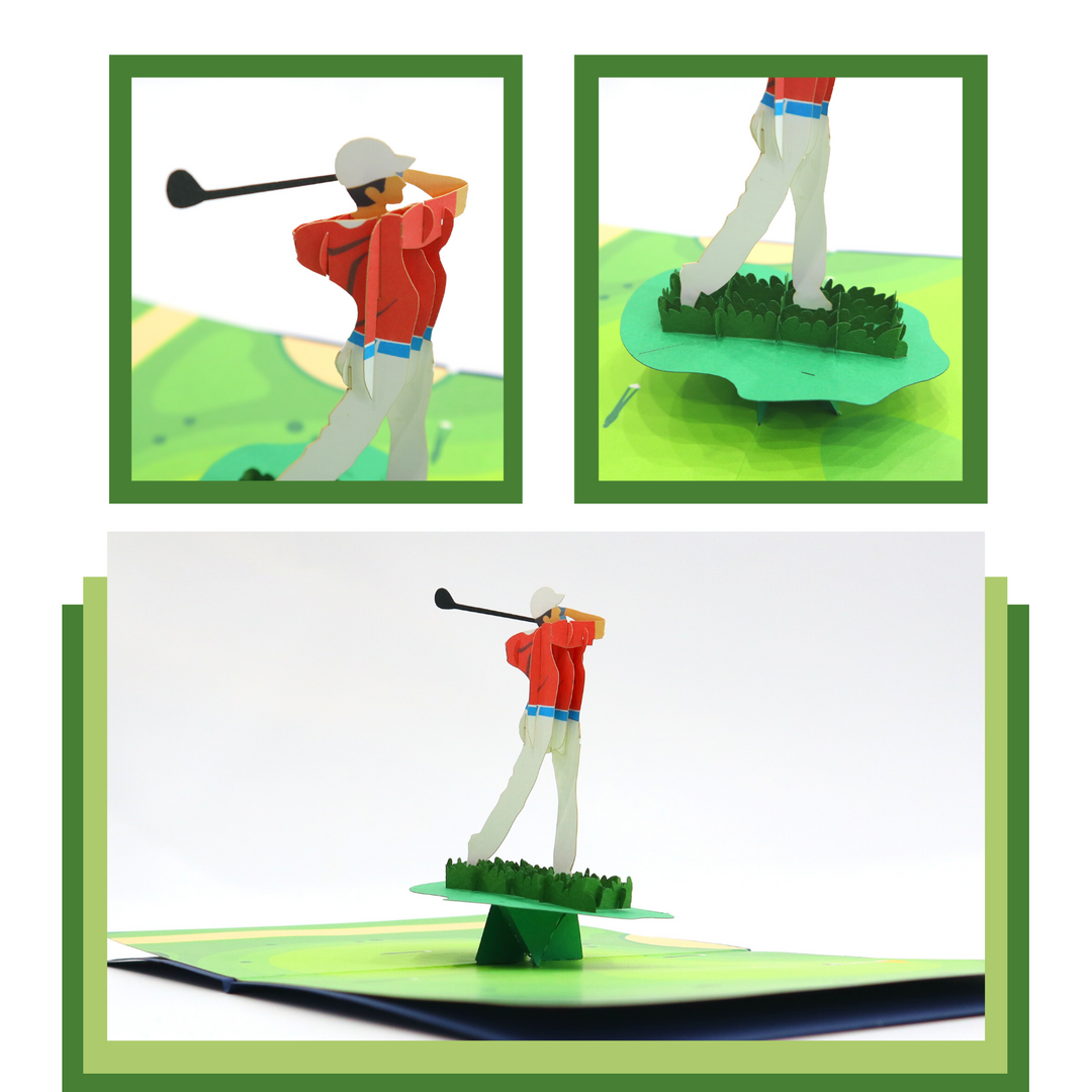 Golfer Pop Up Card