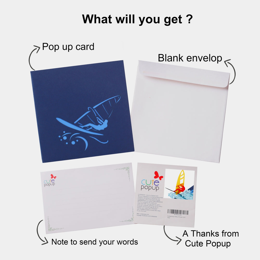 Surfing Popup Card