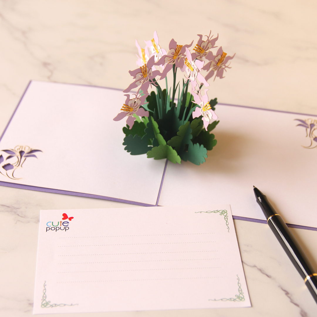 Colorado Columbine Pop Up Card