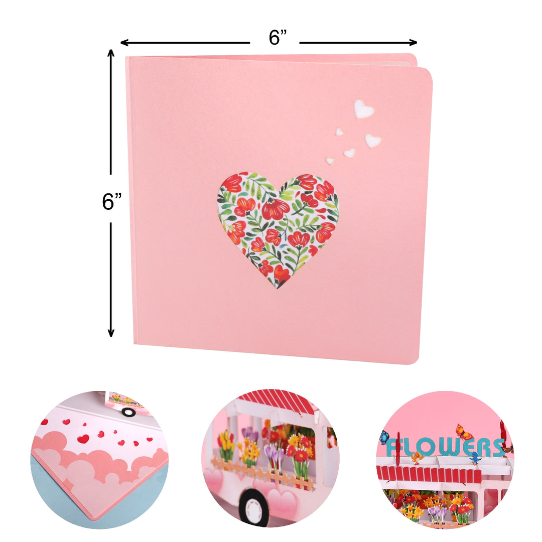 Flower Power Bus Pop Up Card