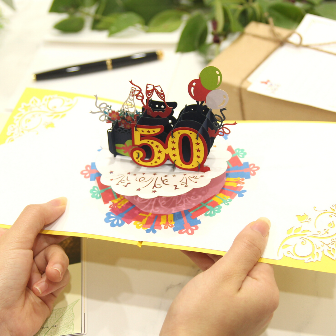 Golden Wedding 50th Anniversary Pop Up Card