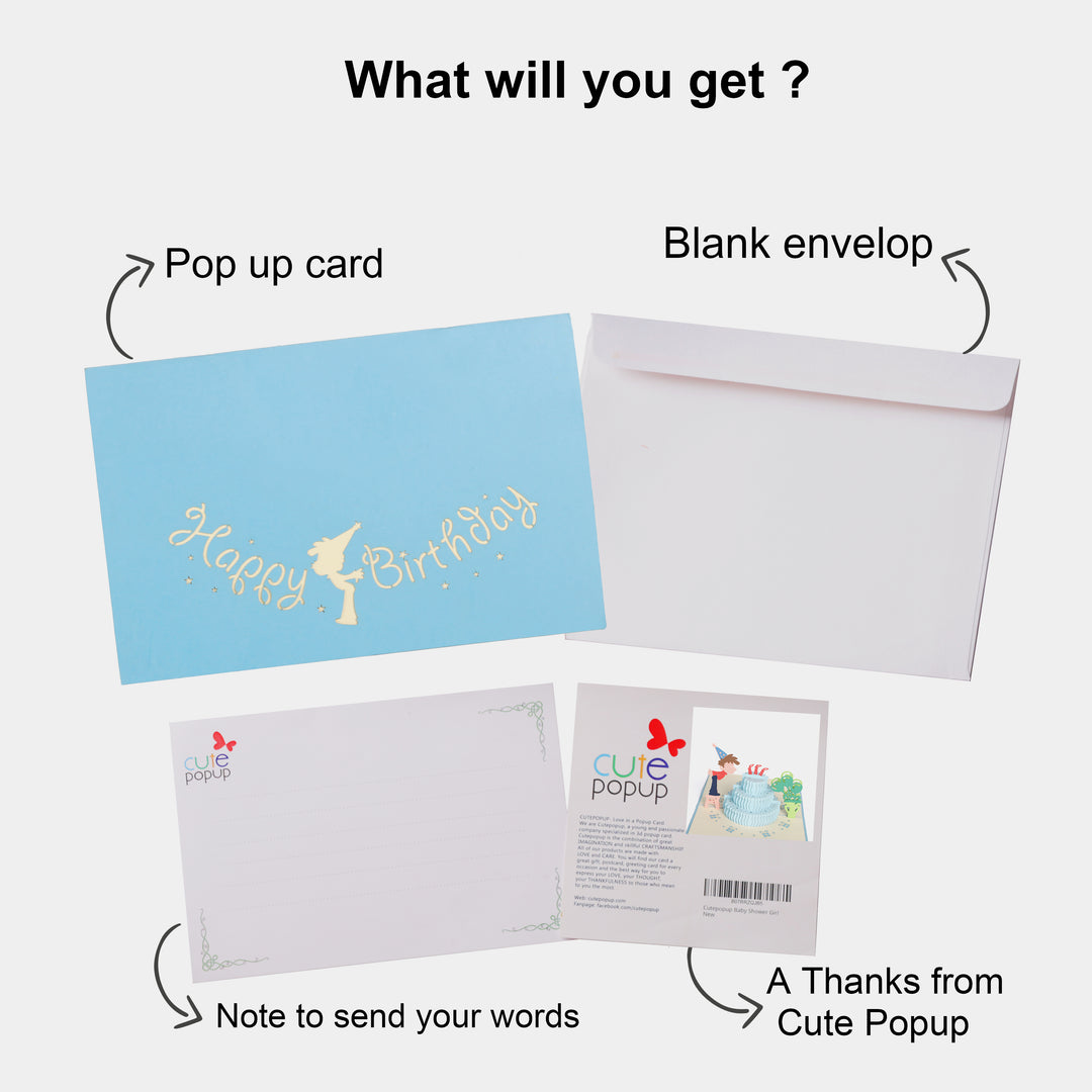 Kid Blow Candle Birthday Pop Up Card