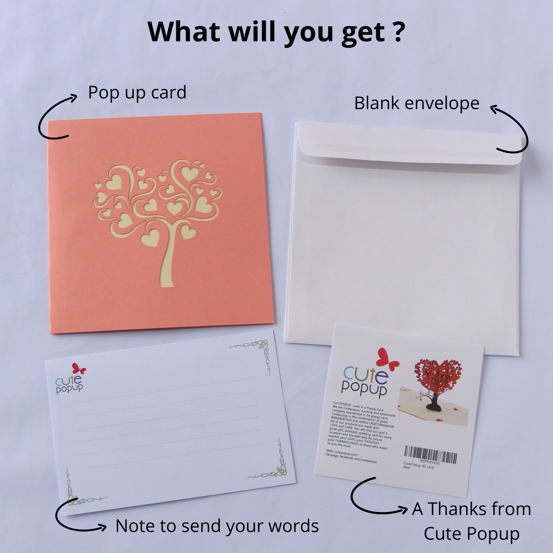 Heart Tree Love Birds Pop Up Card