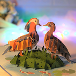 Load image into Gallery viewer, Mandarin Duck Couple Pop Up Card
