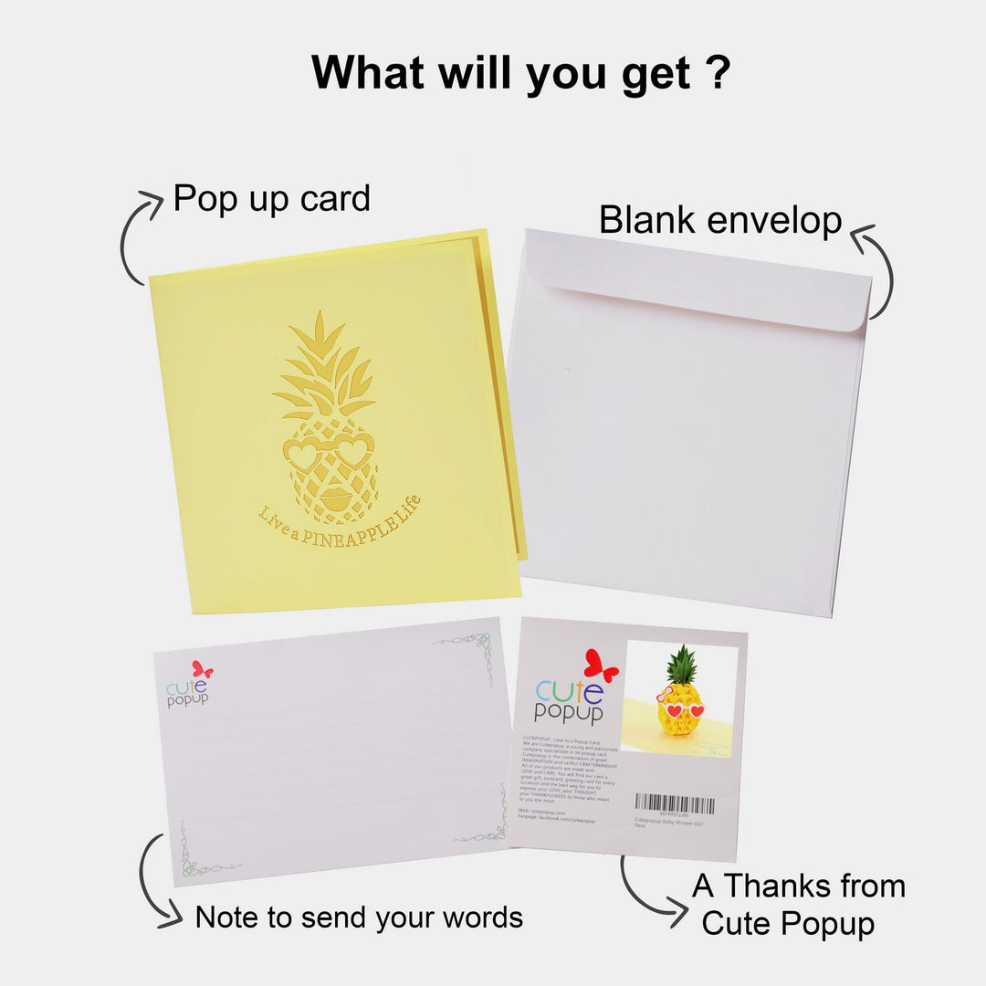 Cute Pineapple Pop Up Card