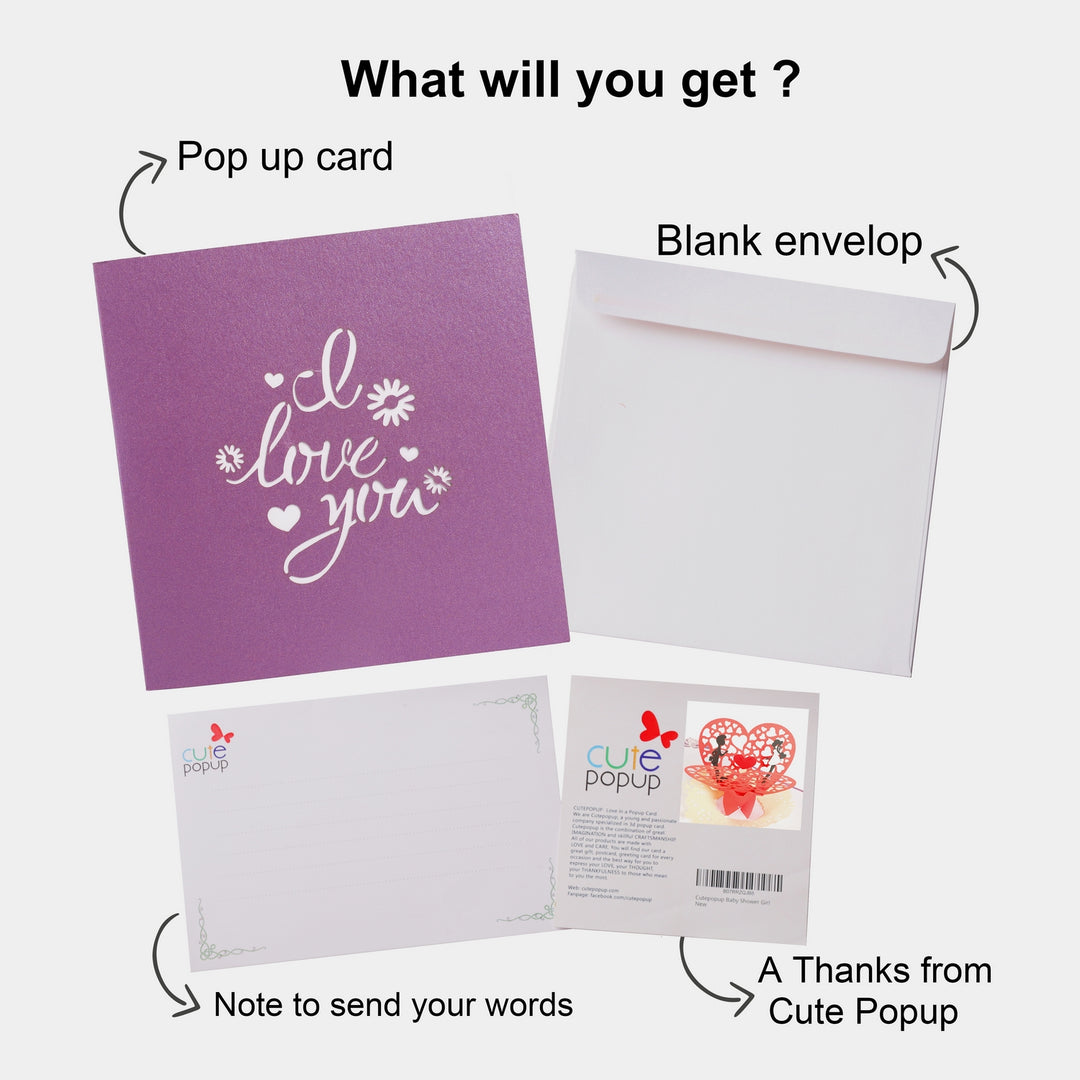 Love Heart Wings Pop Up Card