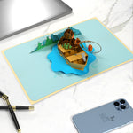 Load image into Gallery viewer, Bear Fishing Boat Pop Up Card
