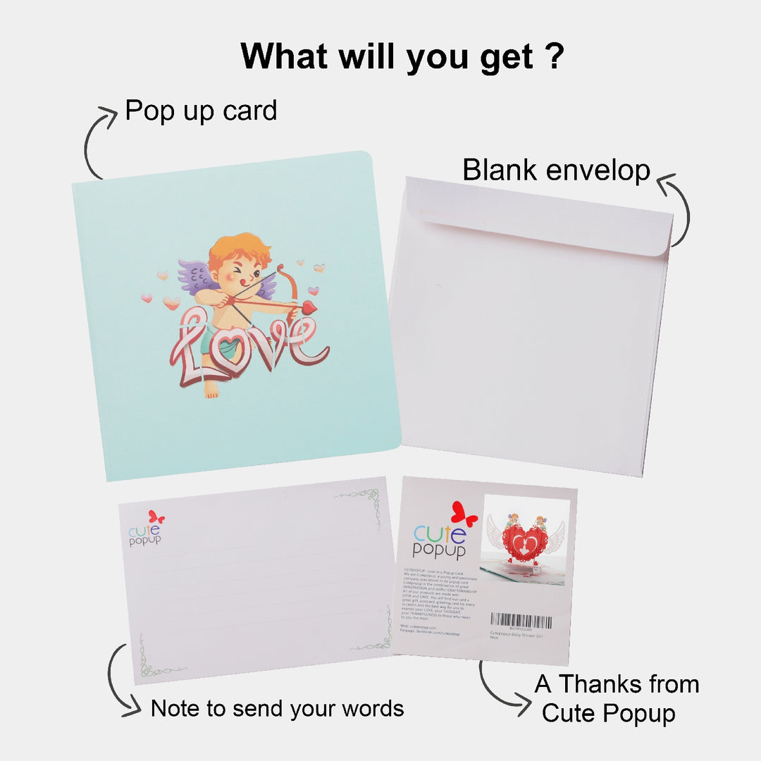 Adorable Cupid Pop Up Card