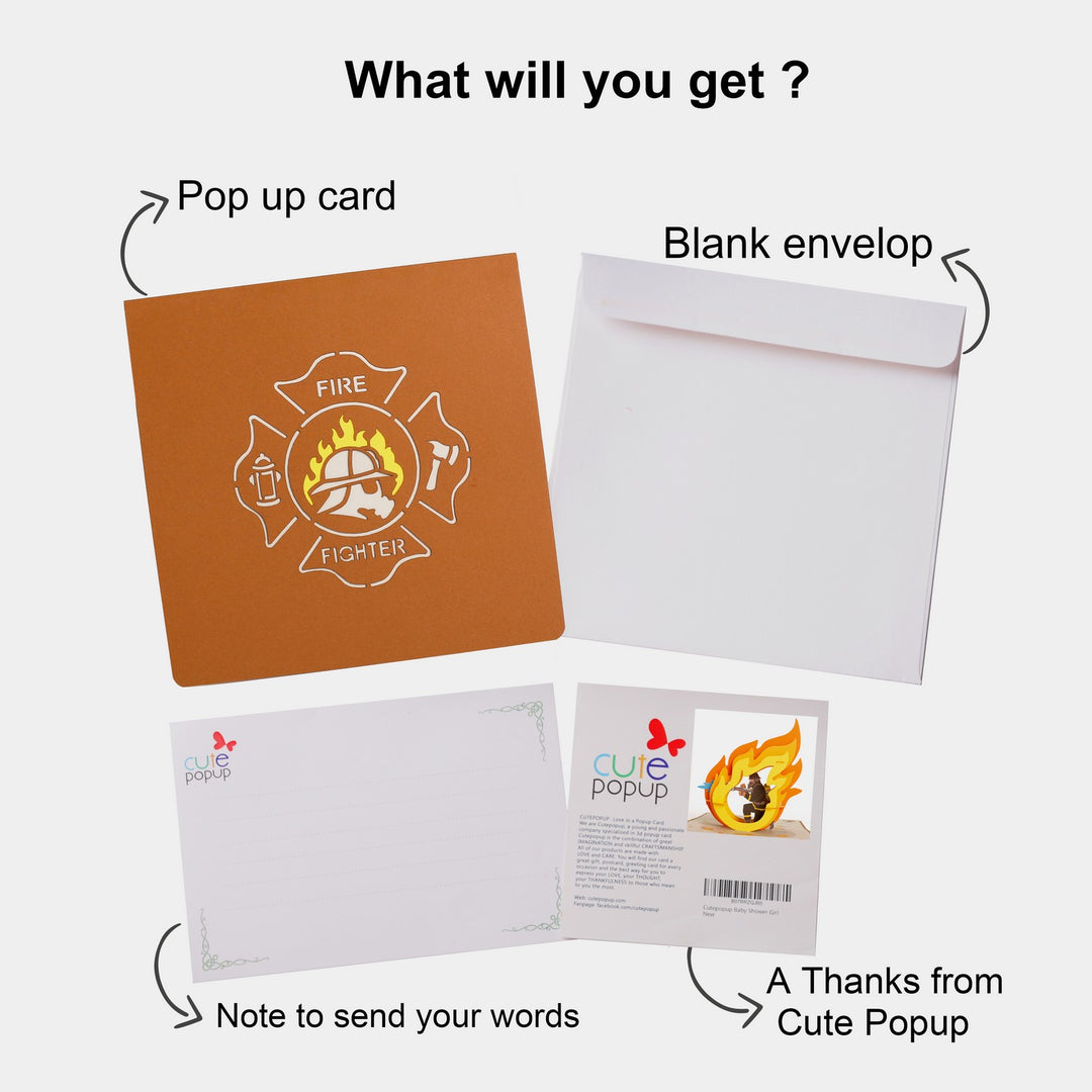 Firefighter Pop Up Card