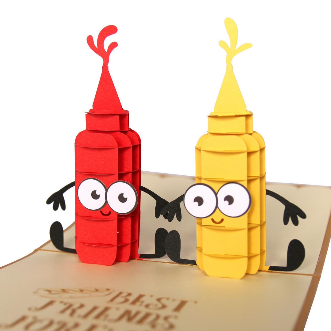 Ketchup and Mustard Best Friends Pop Up Card