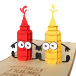 Load image into Gallery viewer, Ketchup and Mustard Best Friends Pop Up Card
