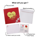 Load image into Gallery viewer, Rose Bouquet with Unique Heart Pop Up Card

