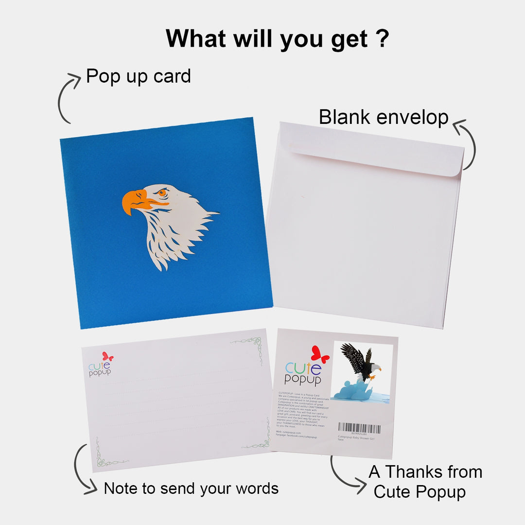 Unique Bald Eagle Pop Up Card
