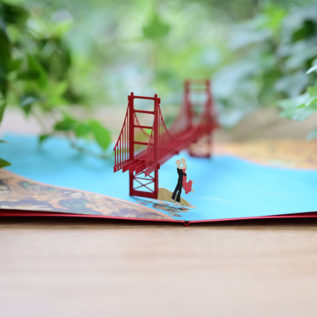 World's Best Romantic Golden Gate Bridge Pop Up Card