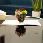 Load image into Gallery viewer, Colorful Rose Flowers Pop Up Card
