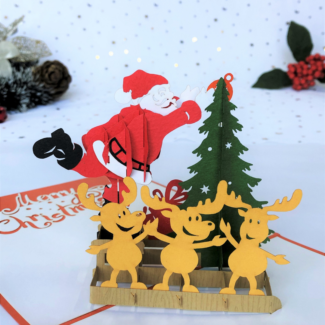 Santa & Christmas Tree Pop Up Card