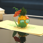 Load image into Gallery viewer, Funny Pineapple Drink Pop Up Card