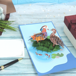 Load image into Gallery viewer, Mandarin Duck Couple Pop Up Card
