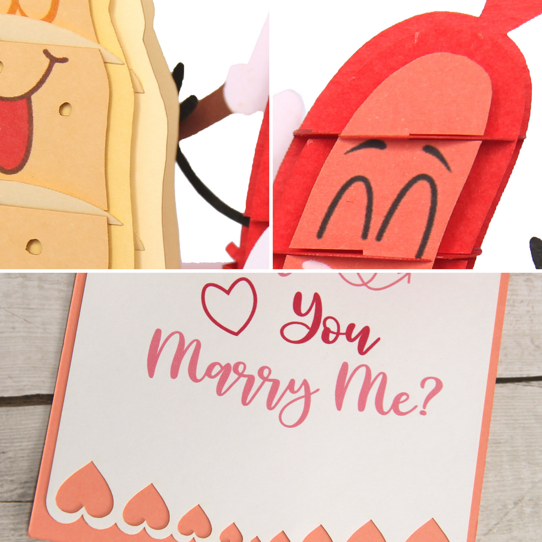 Hot Dog Bread Couple Pop Up Card