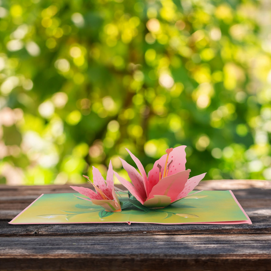 Gorgeous Lily Flowers Pop Up Card