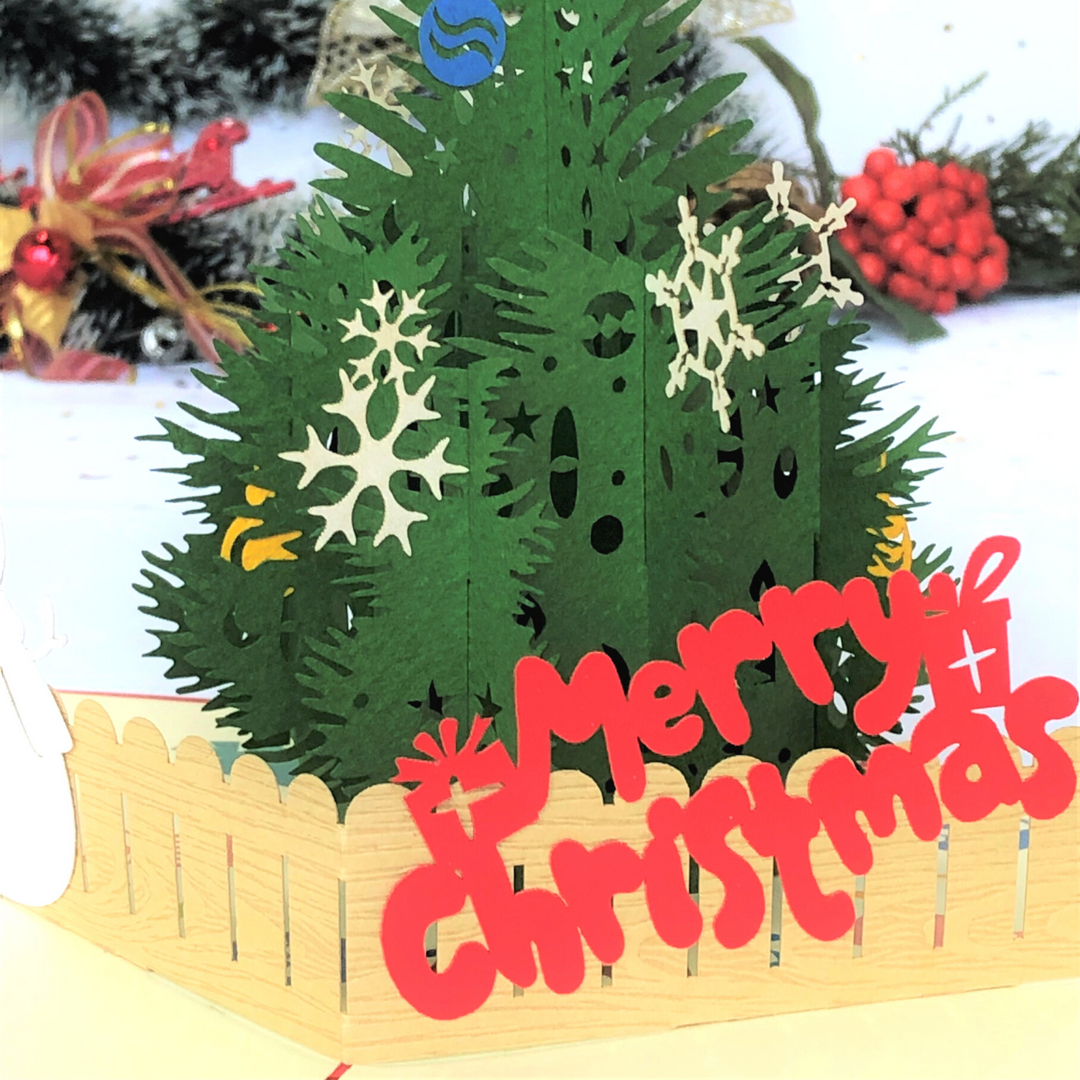 Snowman & Christmas Tree Pop Up Card