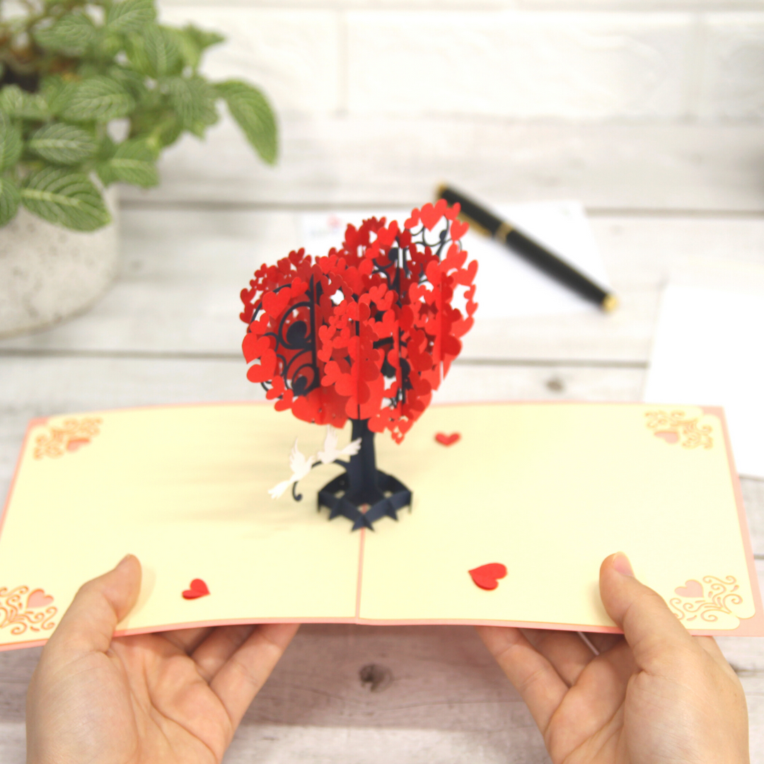 Heart Tree Love Birds Pop Up Card