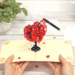 Load image into Gallery viewer, Heart Tree Love Birds Pop Up Card
