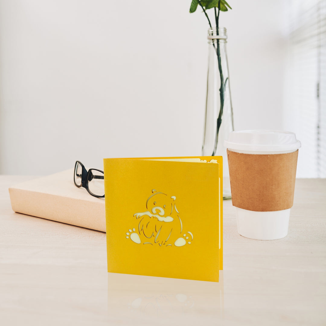 Bear Catching Salmon Pop Up Card