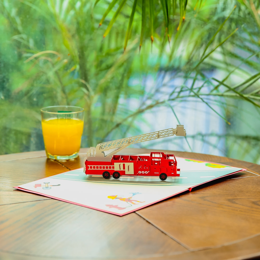 Fire Truck Popup Card