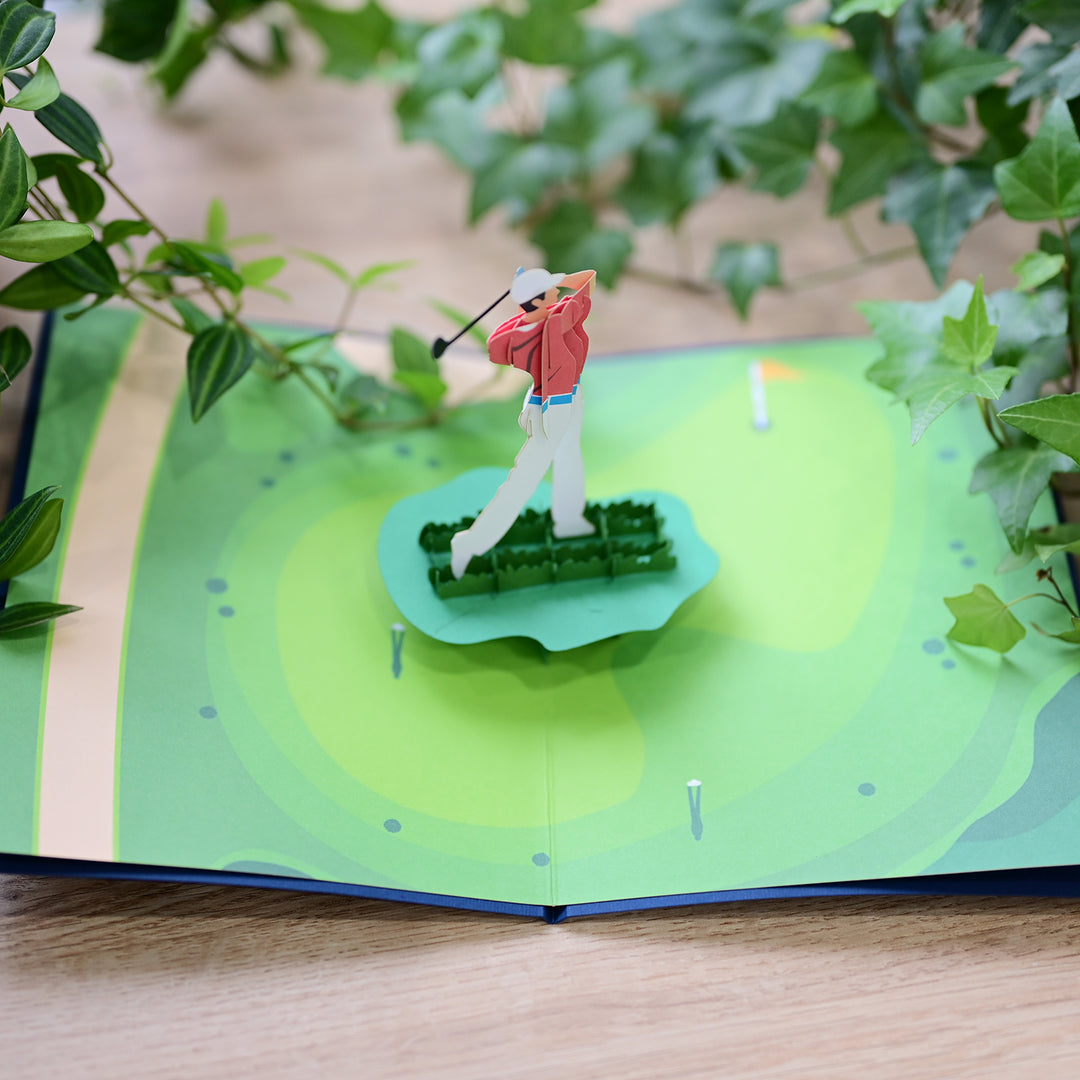 Golfer Pop Up Card