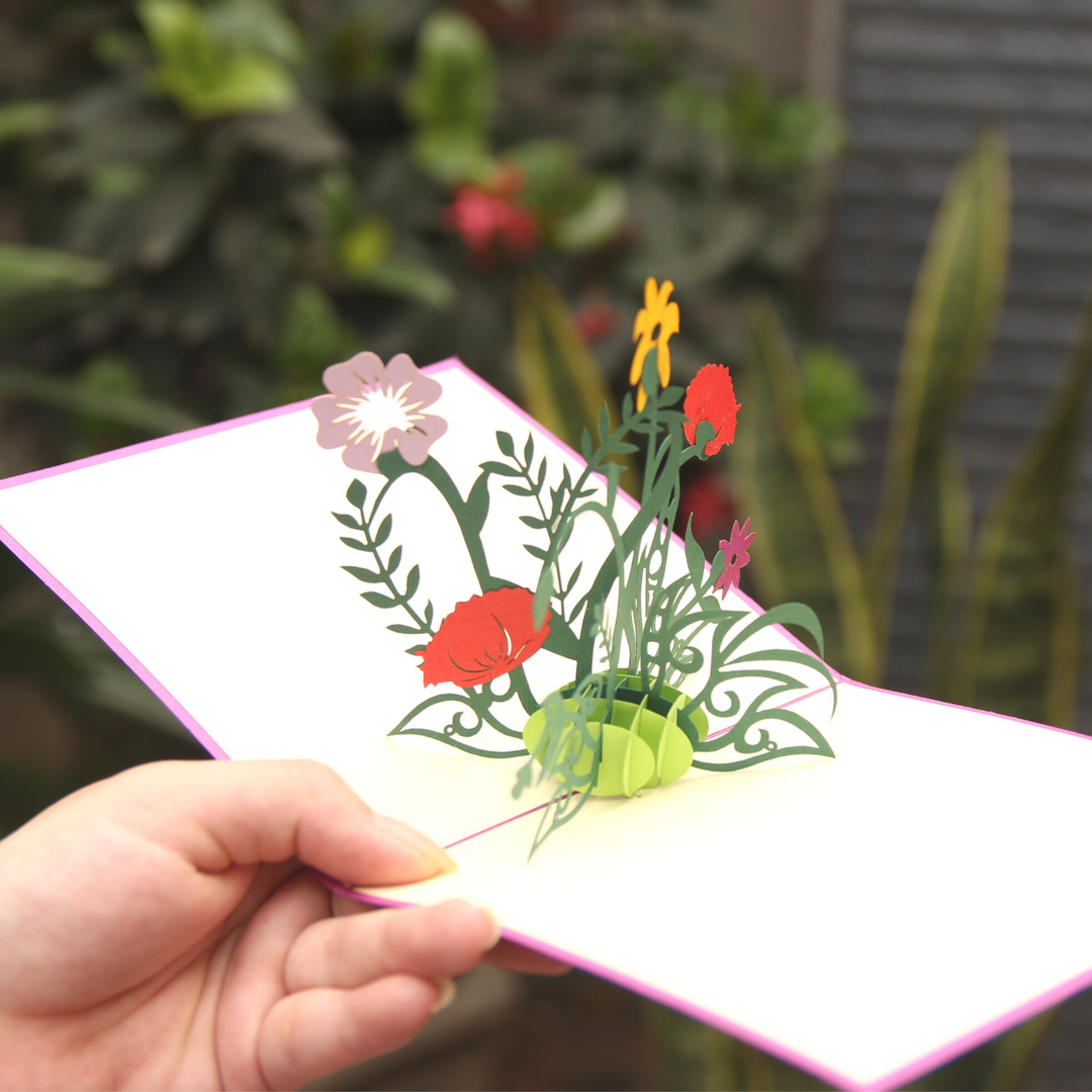 Gorgeous Wild Flowers Pop Up Card