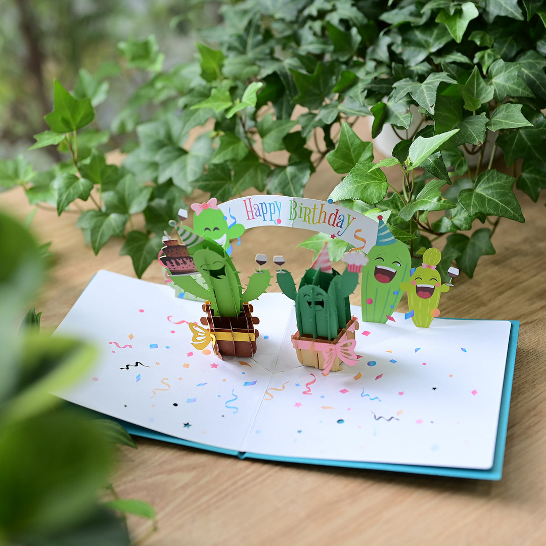 Funny Cactus Party Birthday Pop Up Card