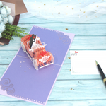 Load image into Gallery viewer, Bride and Groom in Wedding Car Pop Up Card
