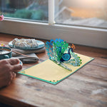 Load image into Gallery viewer, Vibrant Peacock Pop up Card
