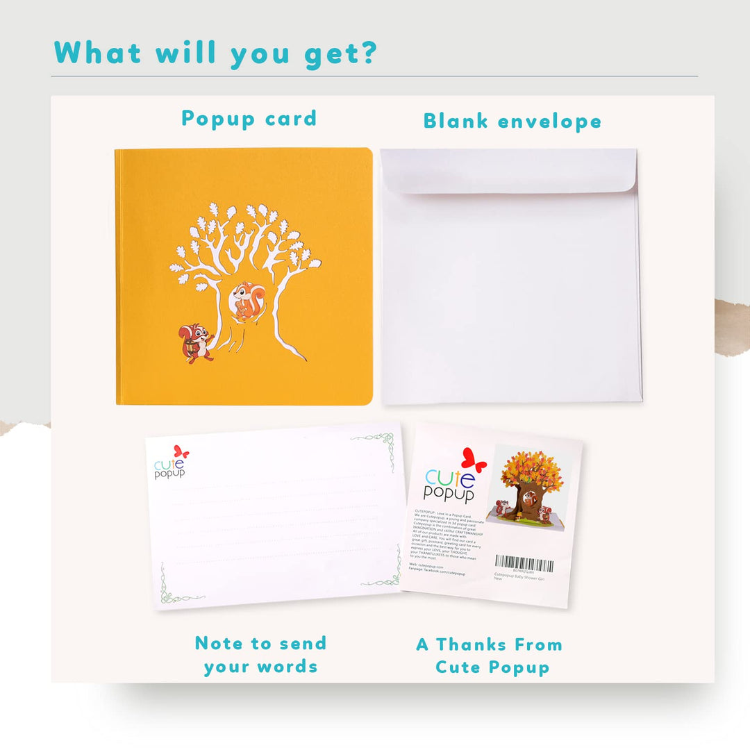 Adorable Squirrels Autumn Pop Up Card