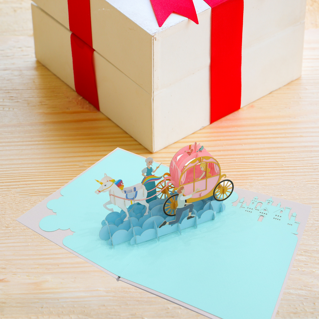 Cinderella with Fairy Carriage Pop Up Card