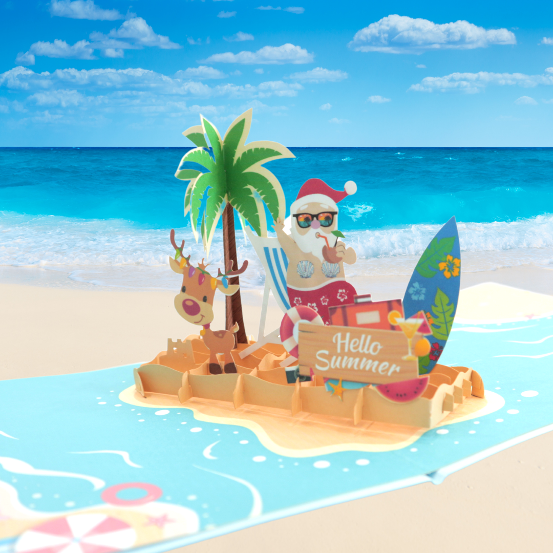 Tropical Christmas Pop Up Card