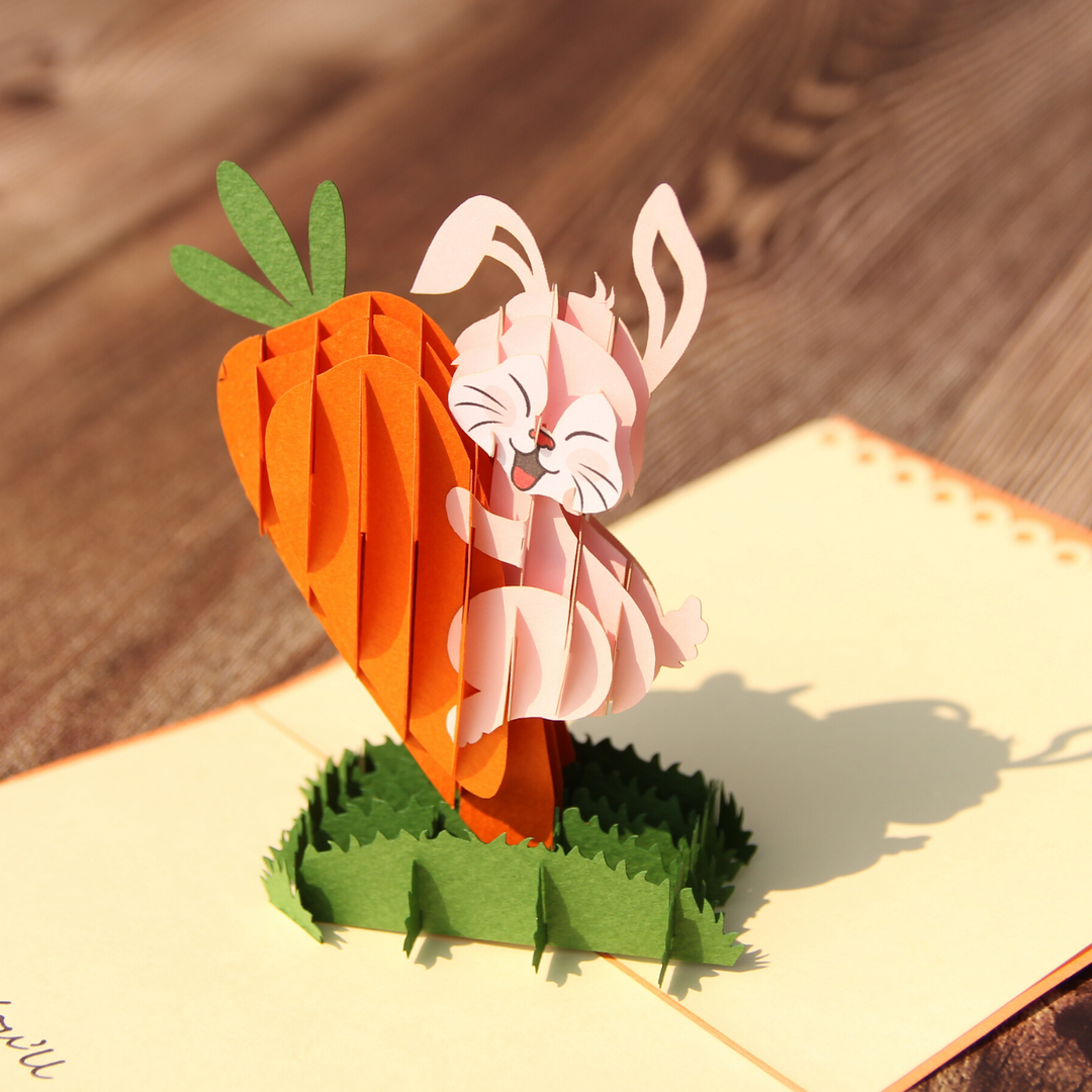 Funny Face Bunny Easter's Day Pop Up Card