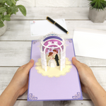 Load image into Gallery viewer, Bride &amp; Groom Holding Hand Pop Up Card
