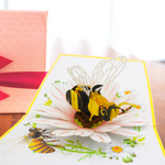 Load image into Gallery viewer, Honey bee with Daisy Flower Pop Up Card
