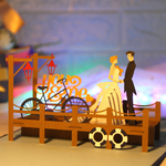 Load image into Gallery viewer, Romantic Bride &amp; Groom on the Quay Pop Up Card
