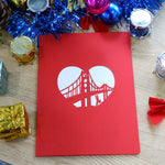 Load image into Gallery viewer, World&#39;s Best Romantic Golden Gate Bridge Pop Up Card
